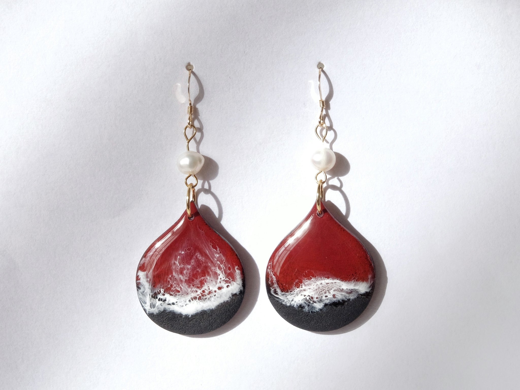 Red & Black Beachscape Earrings #9