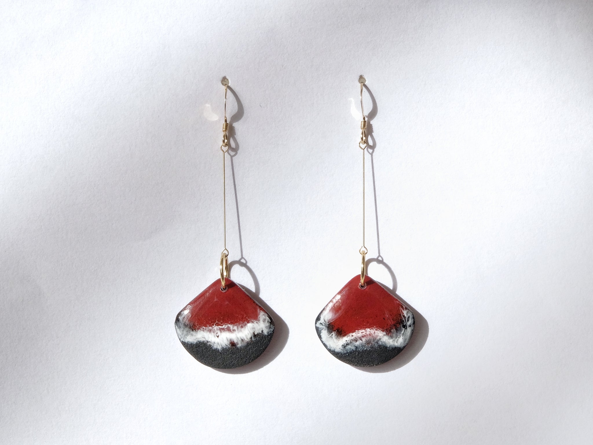 Red & Black Beachscape Earrings #17