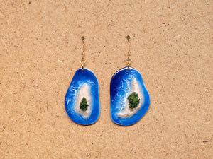 Island Earrings Collection: Blue on Beige #4