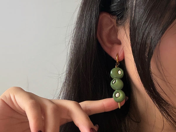 Martini Olive Earrings: Pimento and Blue Cheese