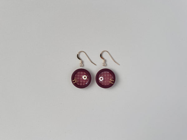 Burgundy Pools: Mini Circle Earrings