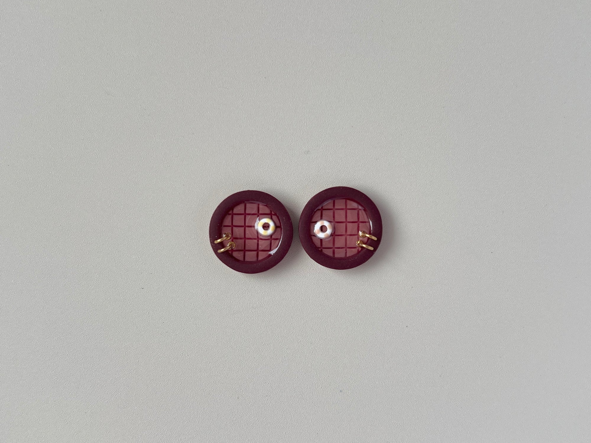 Burgundy Pools: Mini Circle Earrings