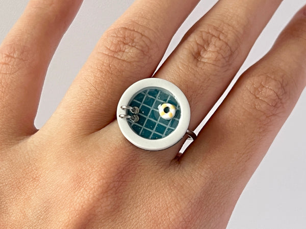 Navy Teal Pools: Mini Circle Ring