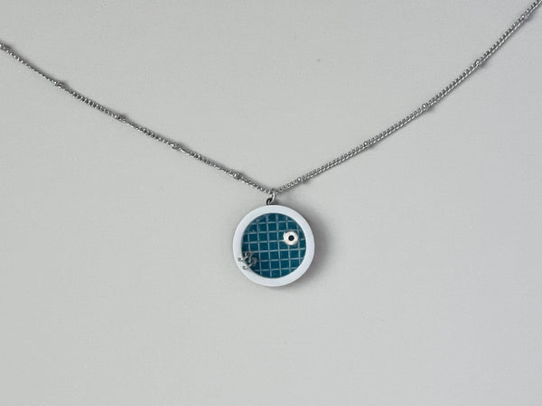 Navy Teal Pools: Circle Necklaces