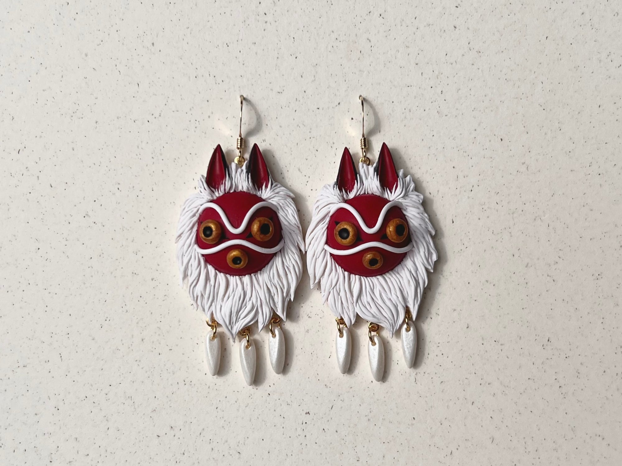 Sculpted Princess Mononoke Earrings #1