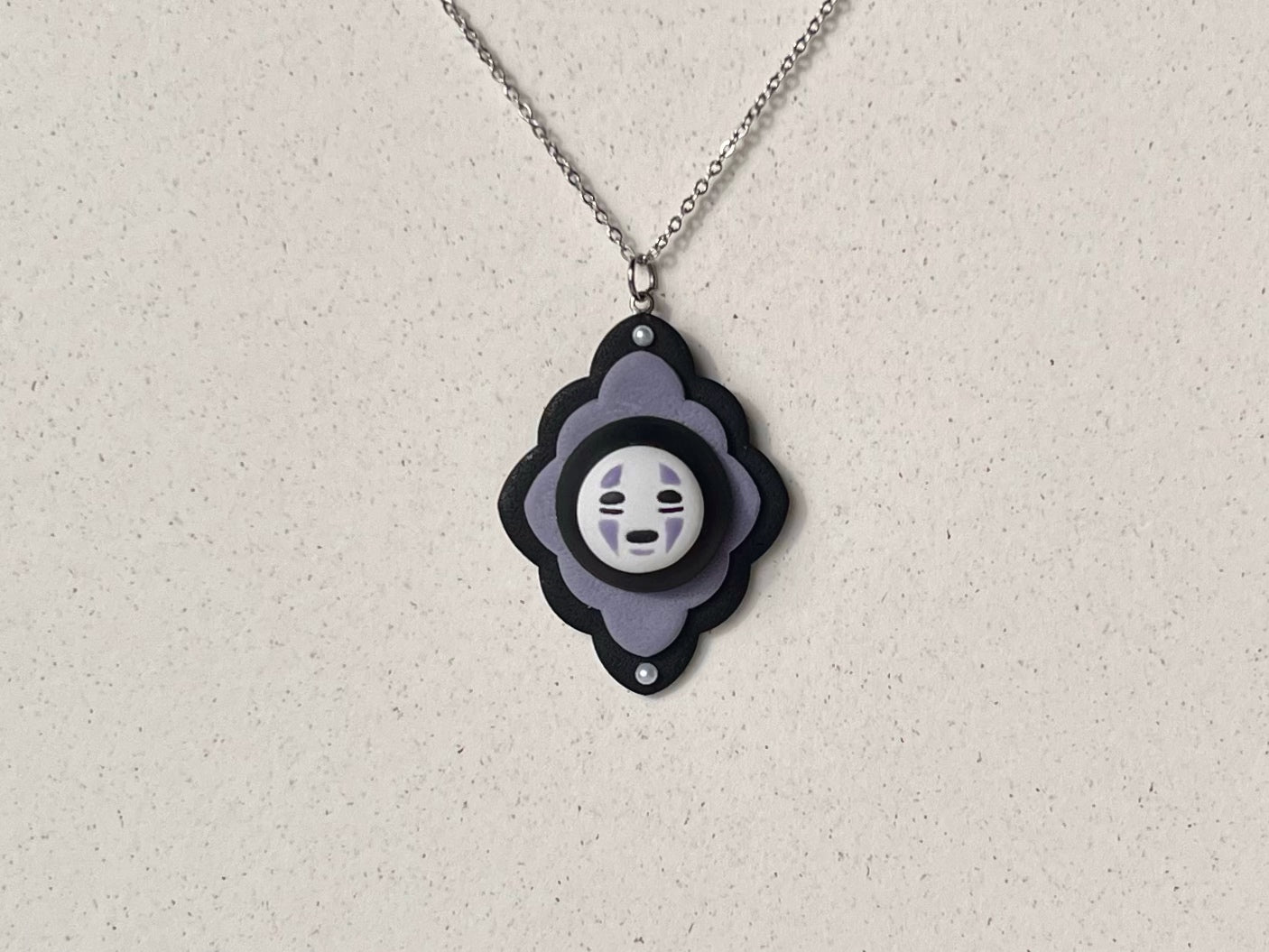 No-Face/Kaonashi Framed Necklace