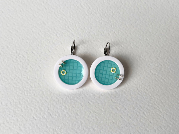Pool Earrings: Light Teal #3