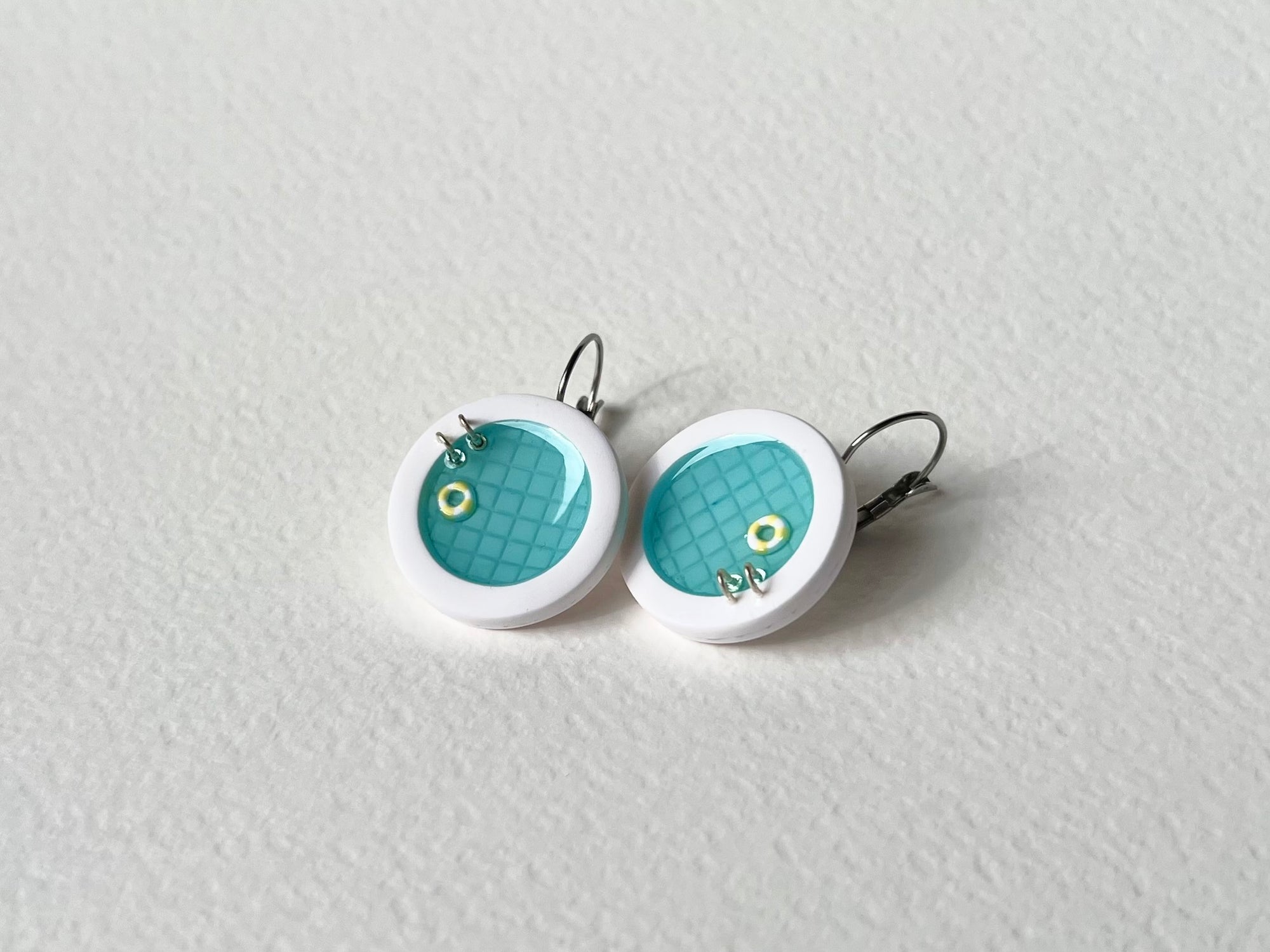 Pool Earrings: Light Teal #3