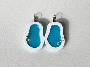 Pool Earrings: Deep Blue #1