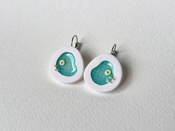 Pool Earrings: Light Teal #4