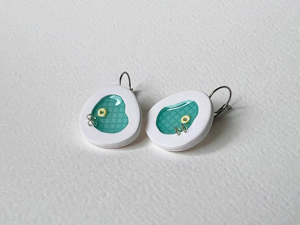 Pool Earrings: Light Teal #4