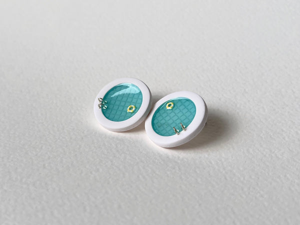 Pool Earrings: Light Teal #1