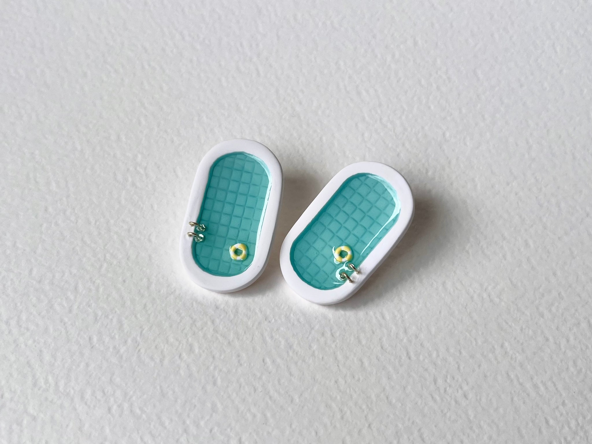 Pool Earrings: Light Teal #2