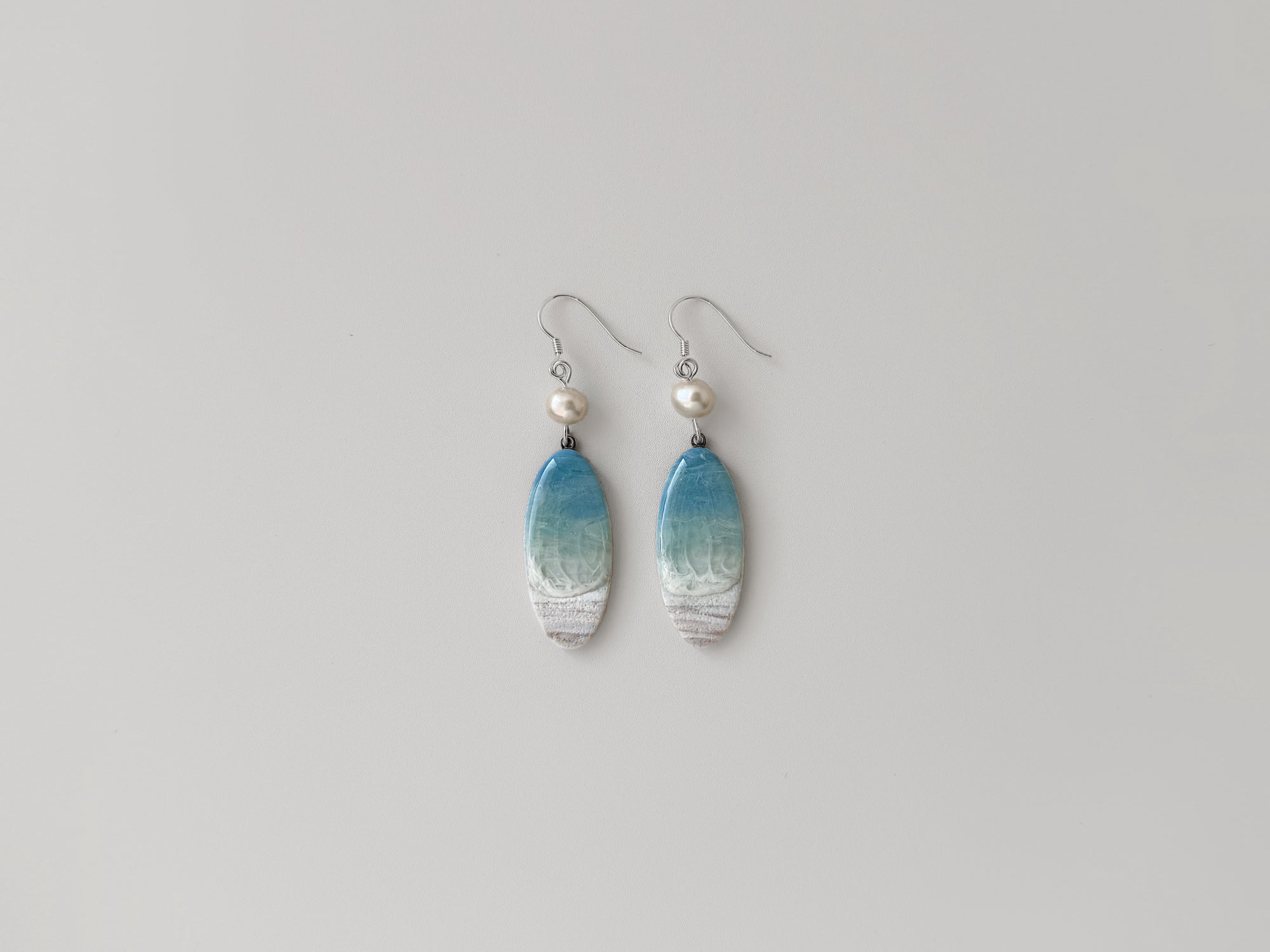 Teal Beachscape Earrings #1