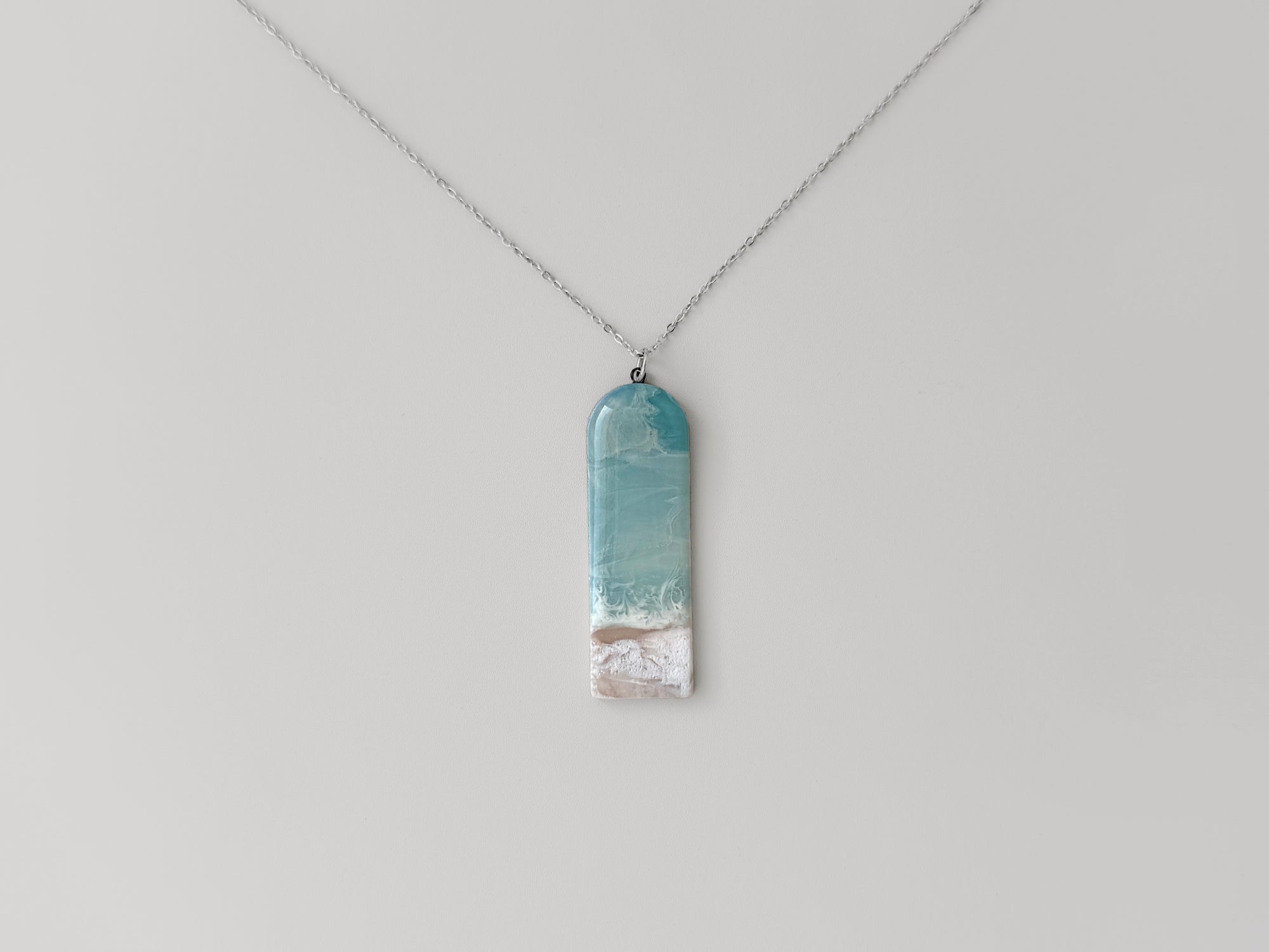 Teal Beachscape Necklace #1