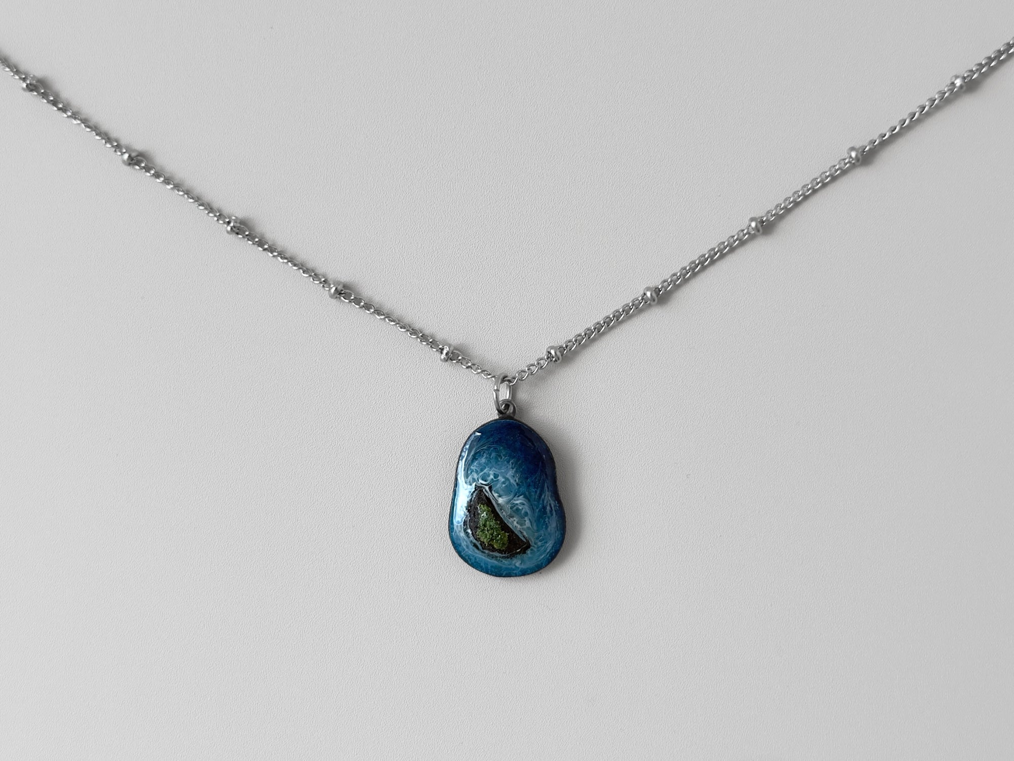 Prussian Blue Island Necklace #3