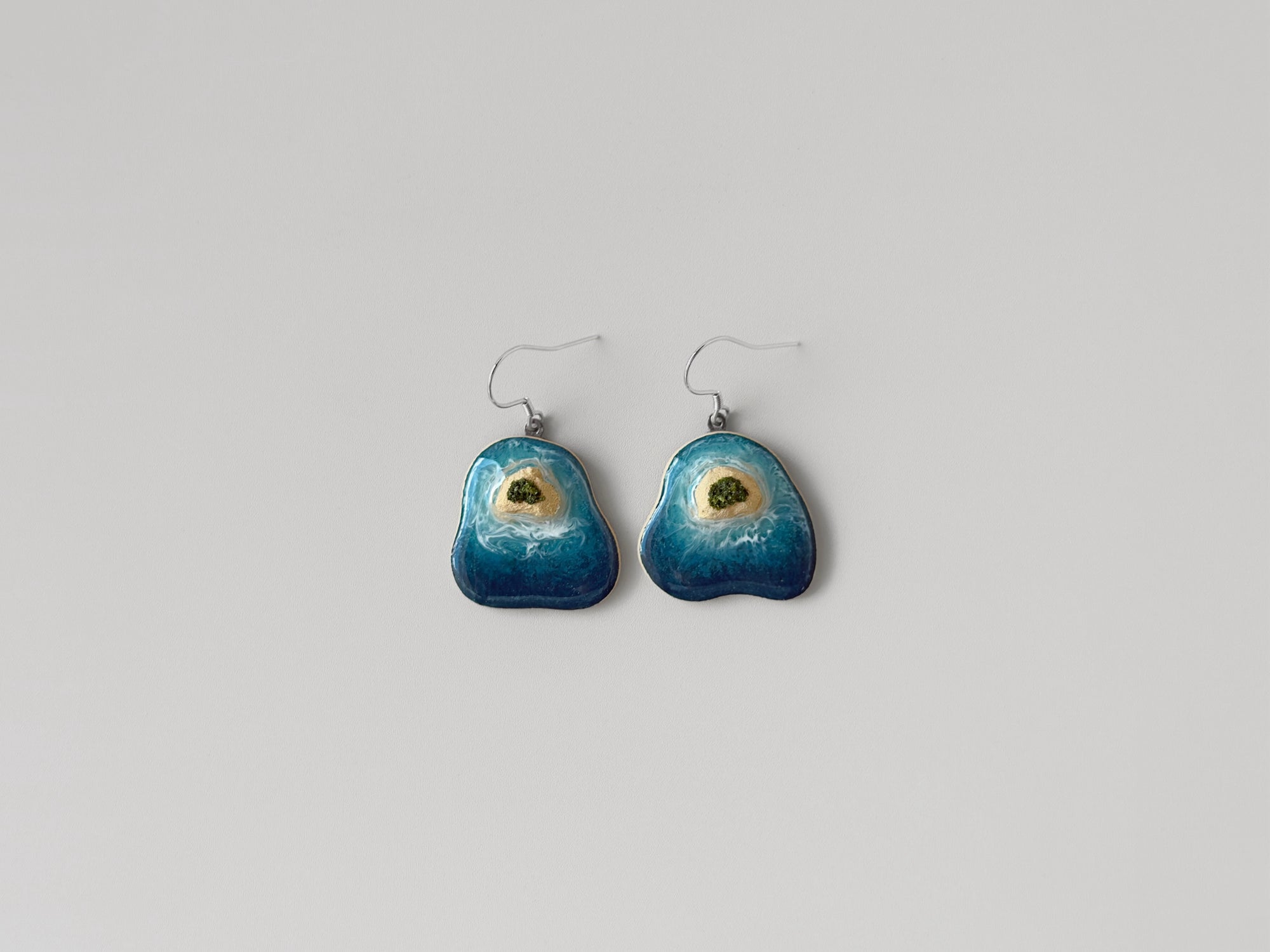 Teal Island Earrings #1