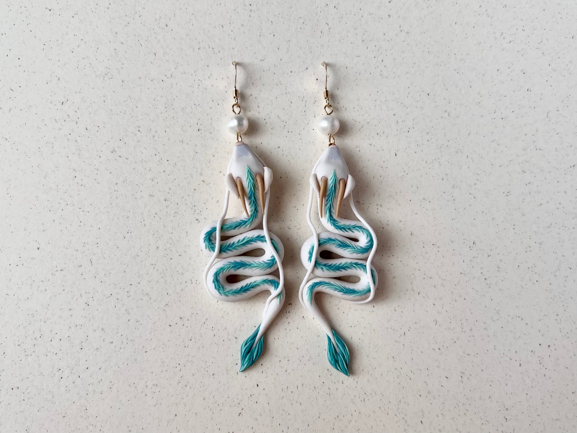 Sculpted Haku Earrings #2