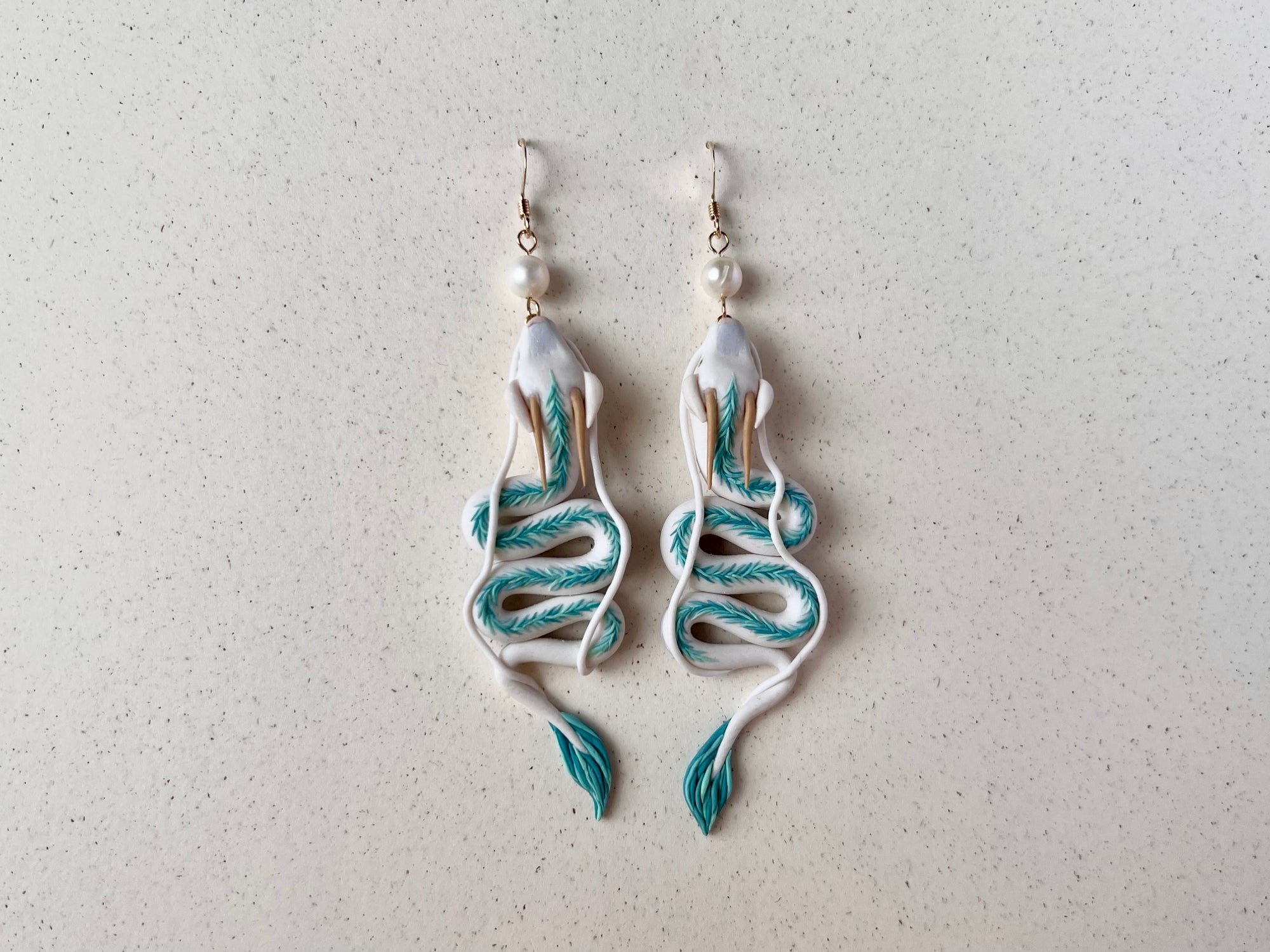 Sculpted Haku Earrings #1