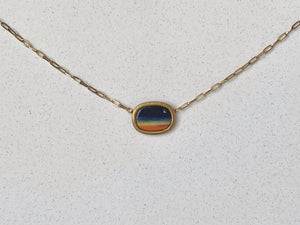 Painted Sunrise Oval Link Necklace #1