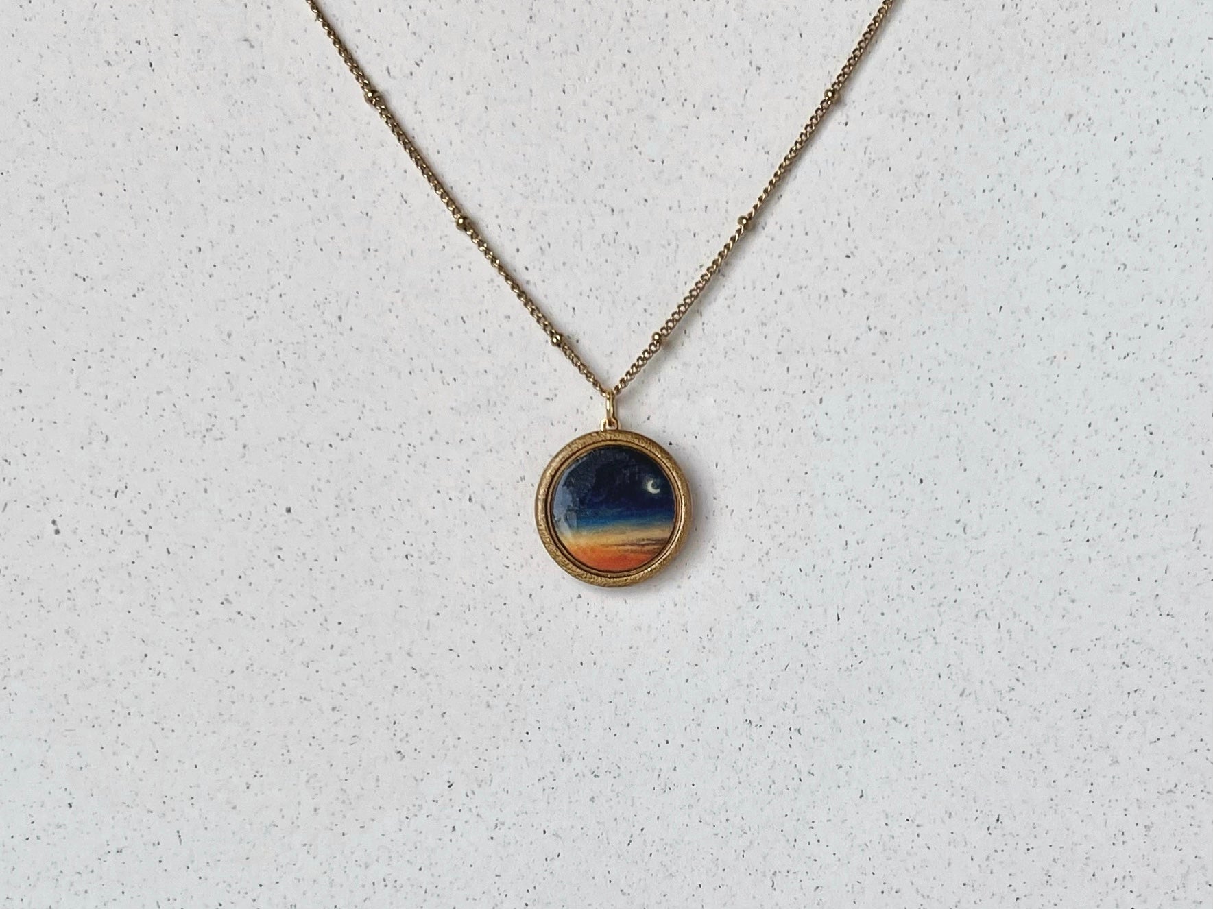 Painted Sunrise Ball Chain Necklace #4