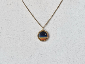 Painted Sunrise Ball Chain Necklace #4