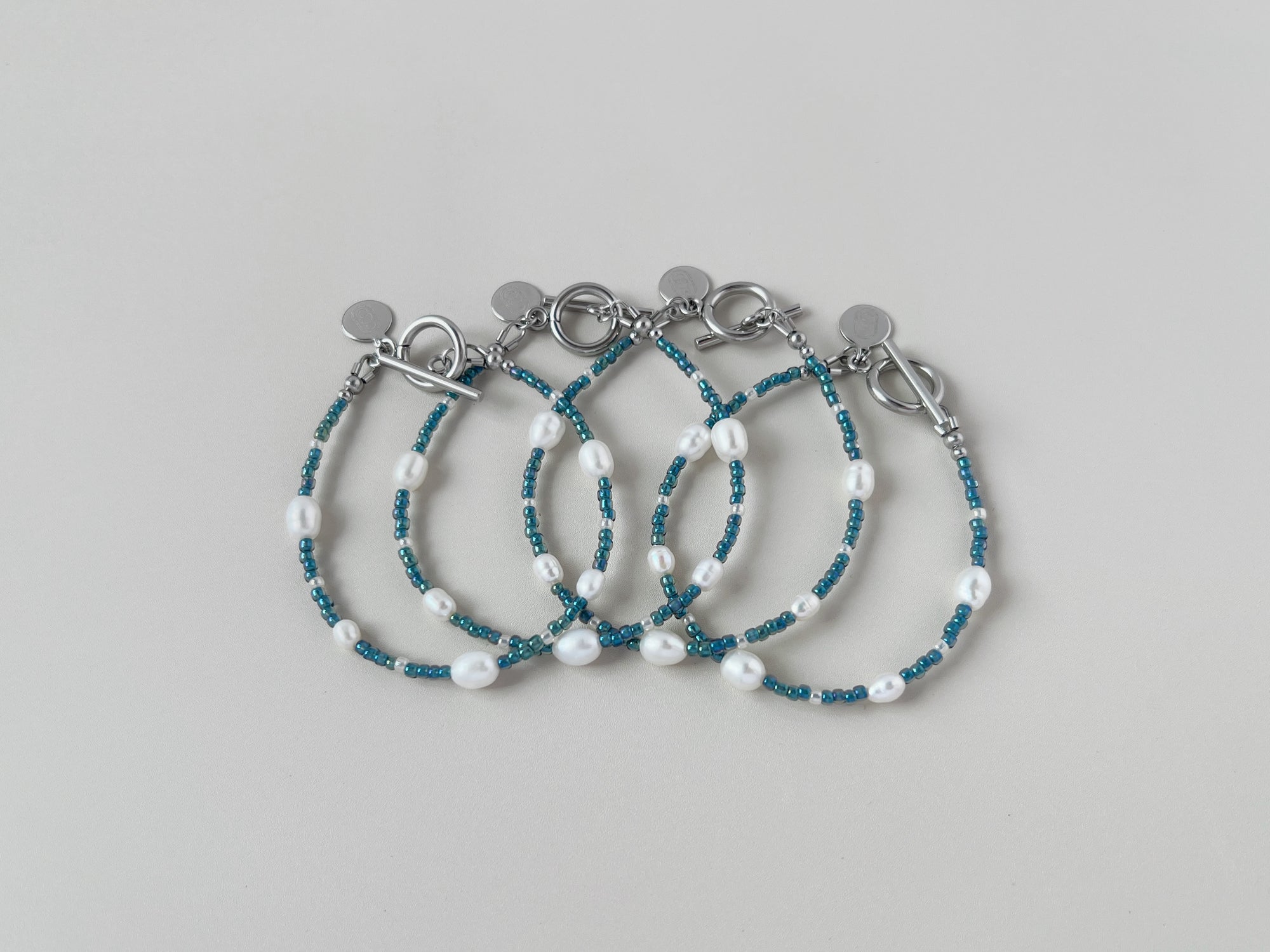 Last Piece: Imperfect Pearls: Iridescent Teal Bracelet