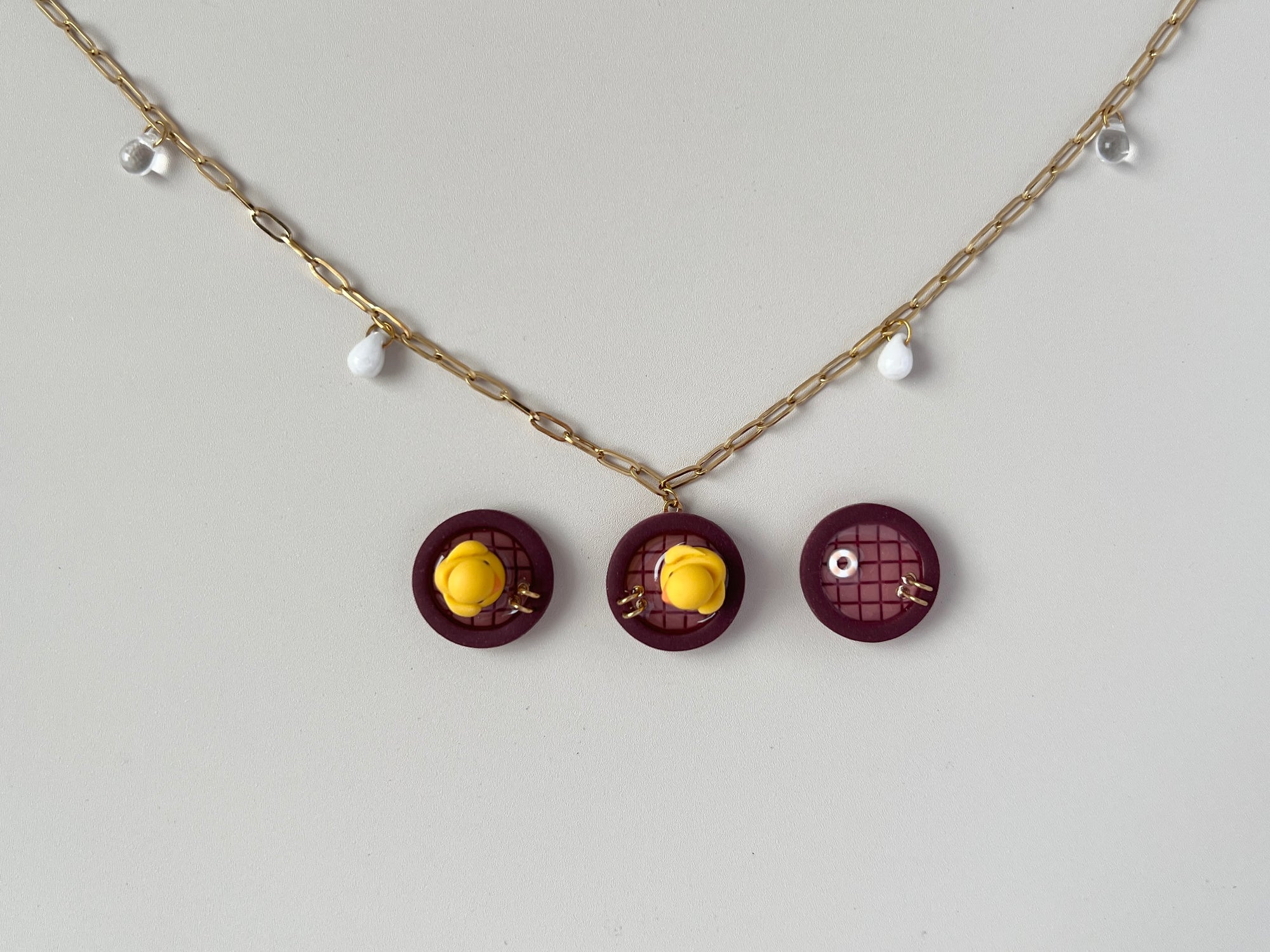 Burgundy Pools: Charm Necklaces