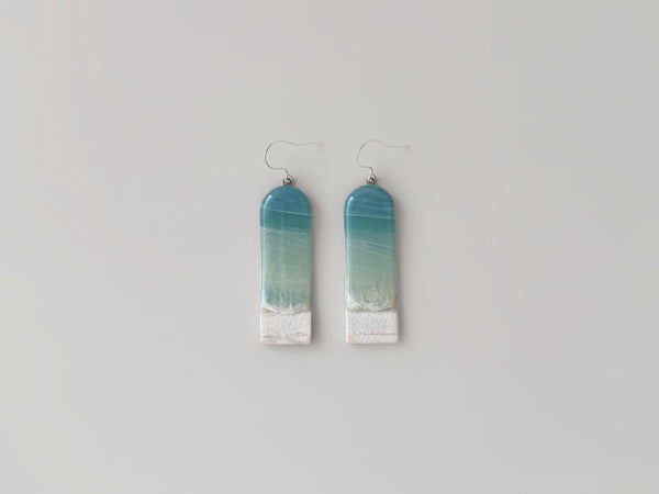 Teal Beachscape Earrings: Arches