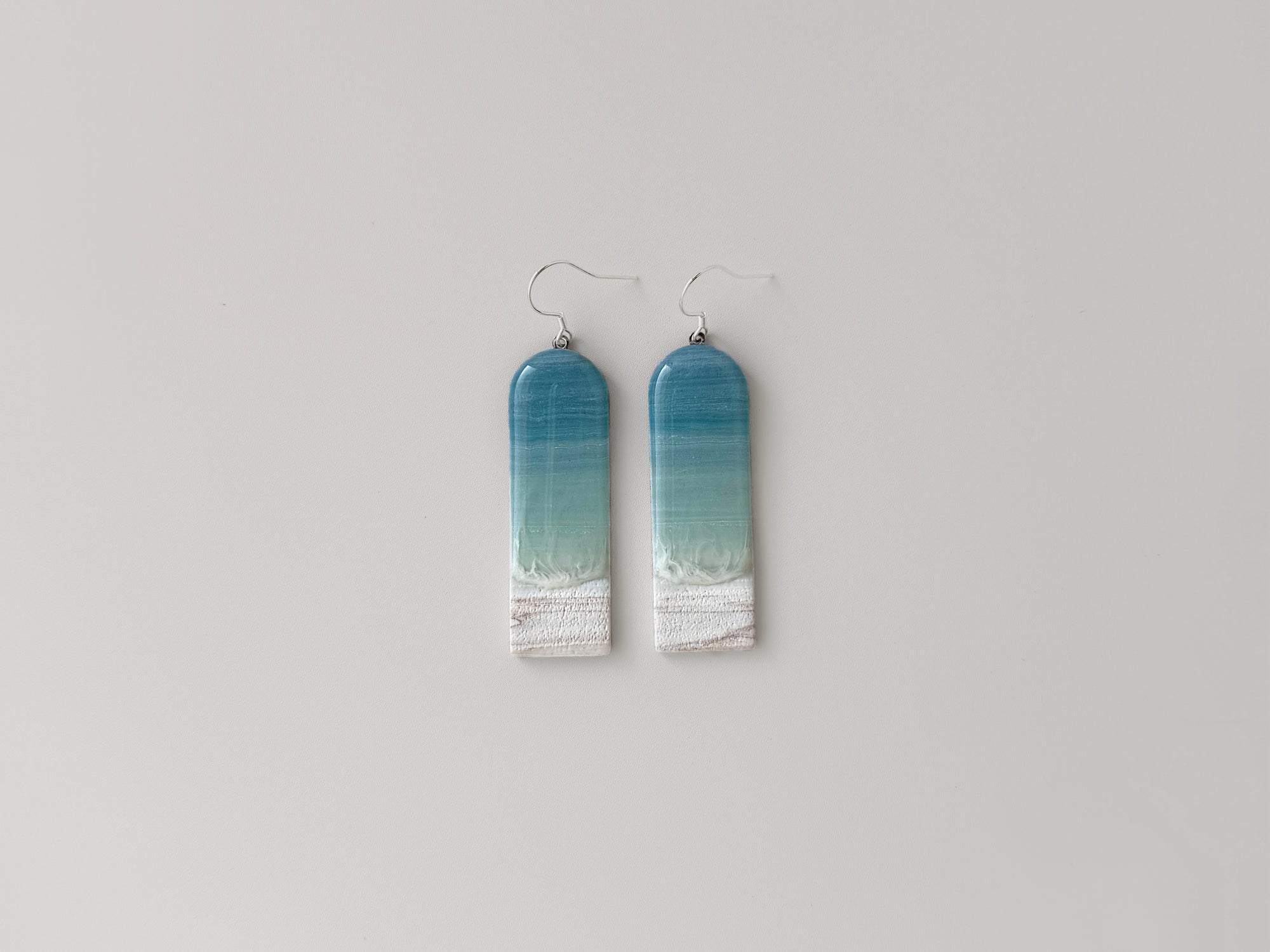 Teal Beachscape Earrings: Arches