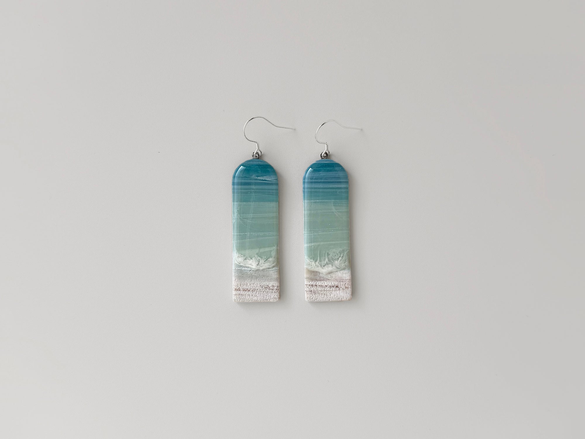 Teal Beachscape Earrings: Arches