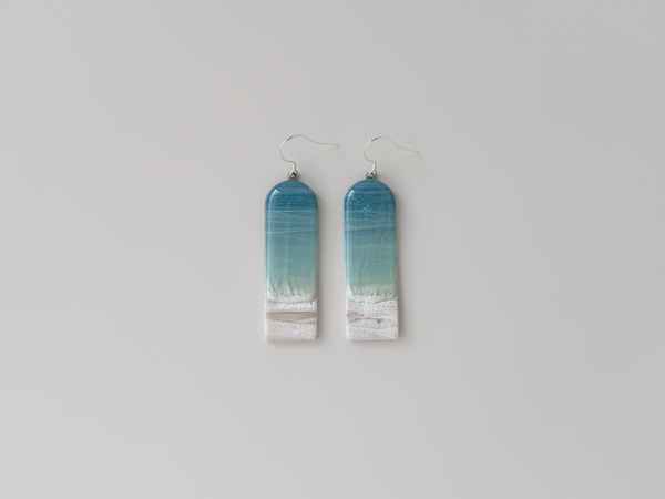 Teal Beachscape Earrings: Arches