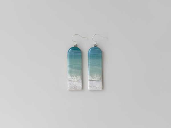 Teal Beachscape Earrings: Arches