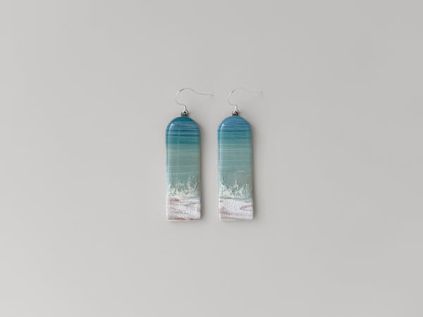 Teal Beachscape Earrings: Arches