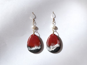 Red & Black Beachscape Earrings #8