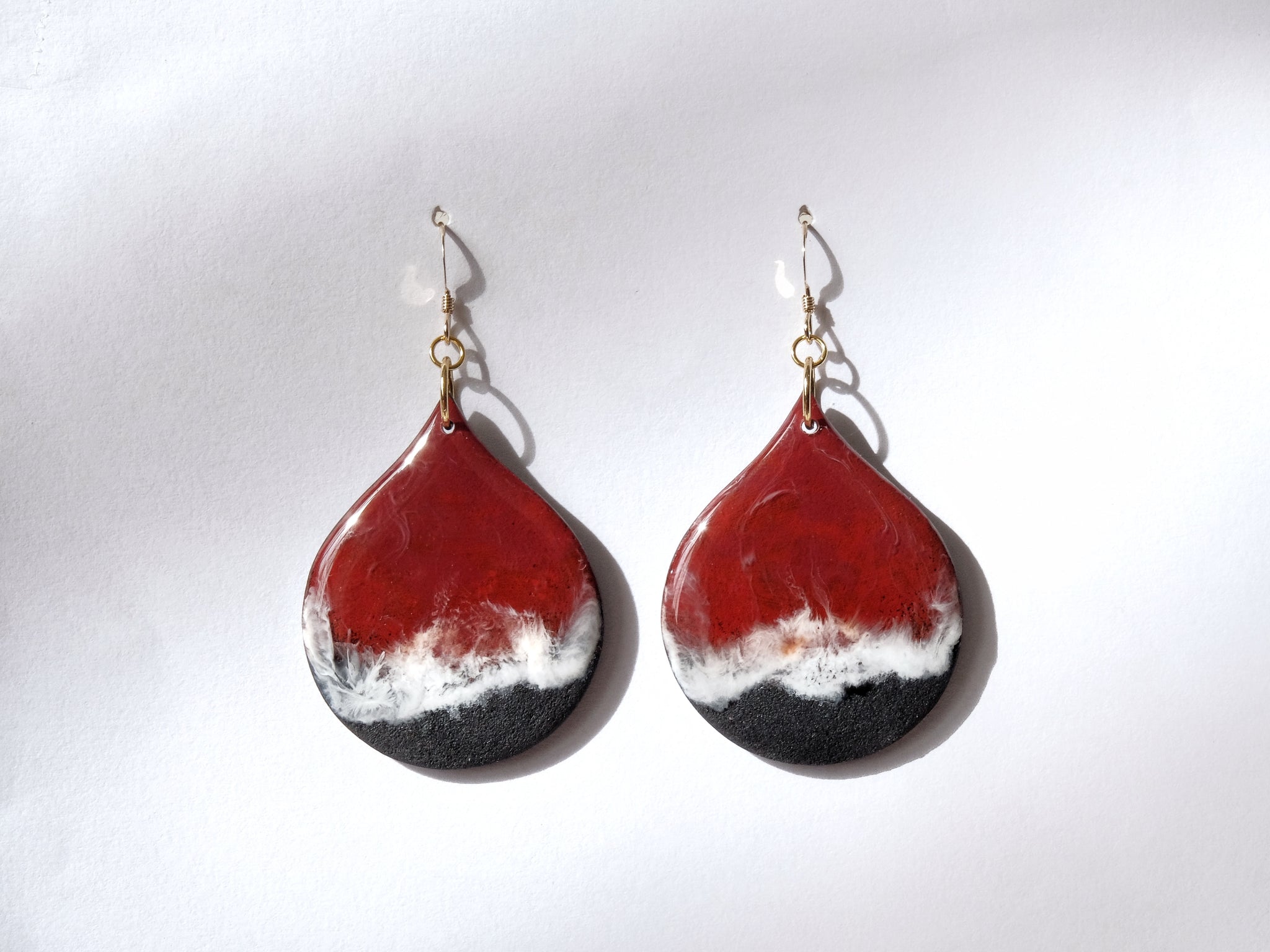 Red & Black Beachscape Earrings #4