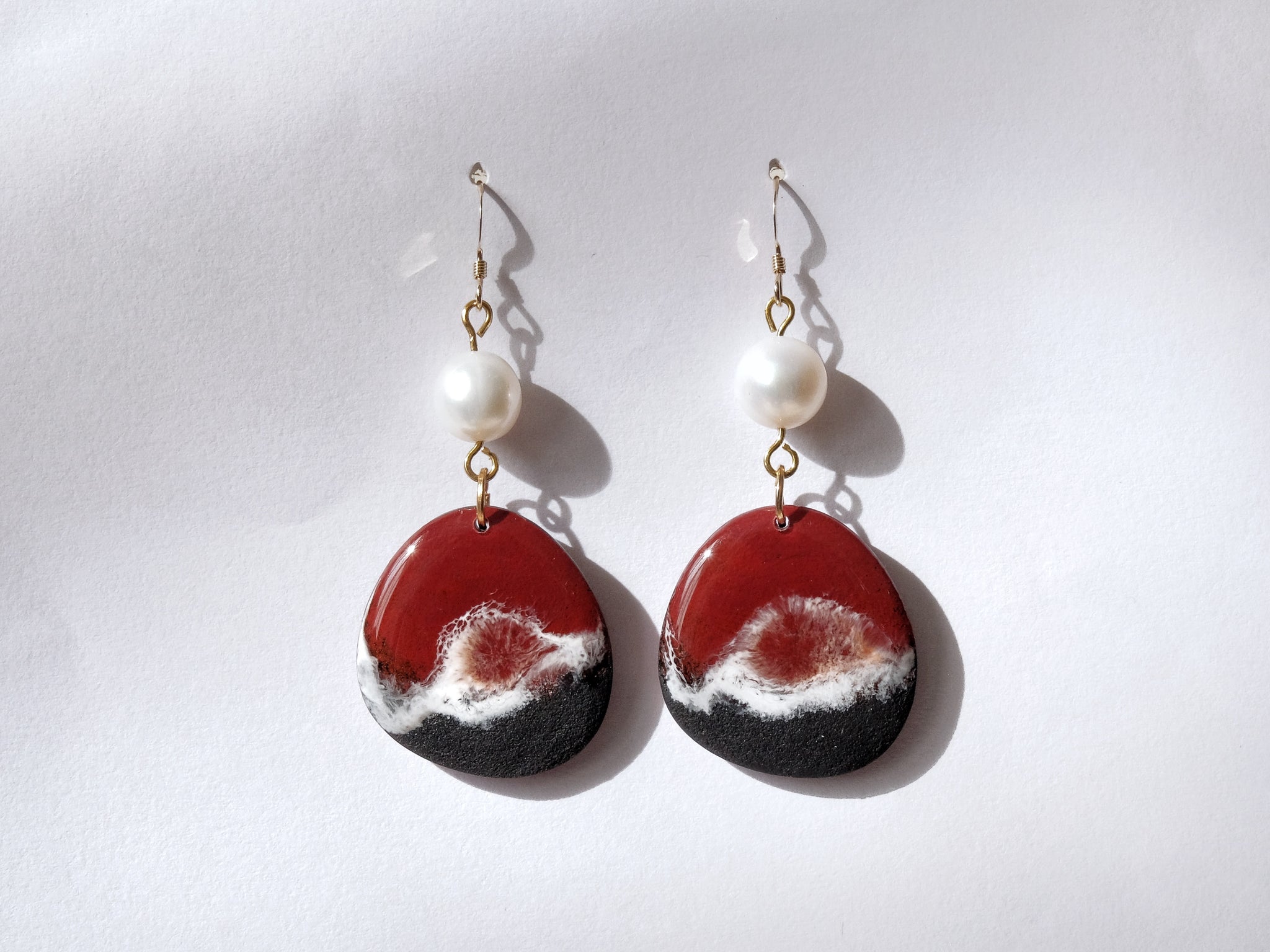 Red & Black Beachscape Earrings #3