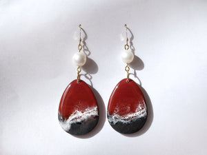 Red & Black Beachscape Earrings #2