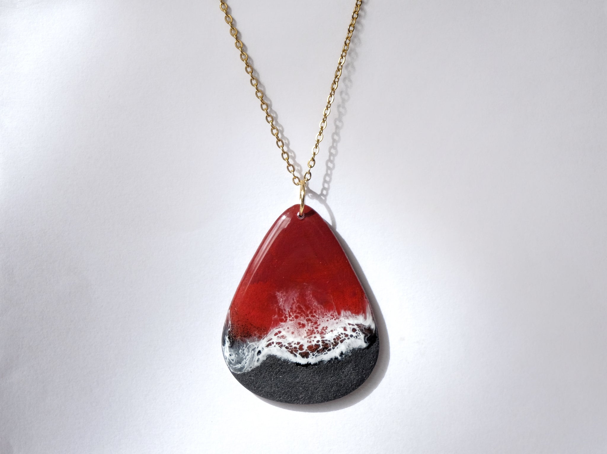 Red & Black Beachscape Necklace #1