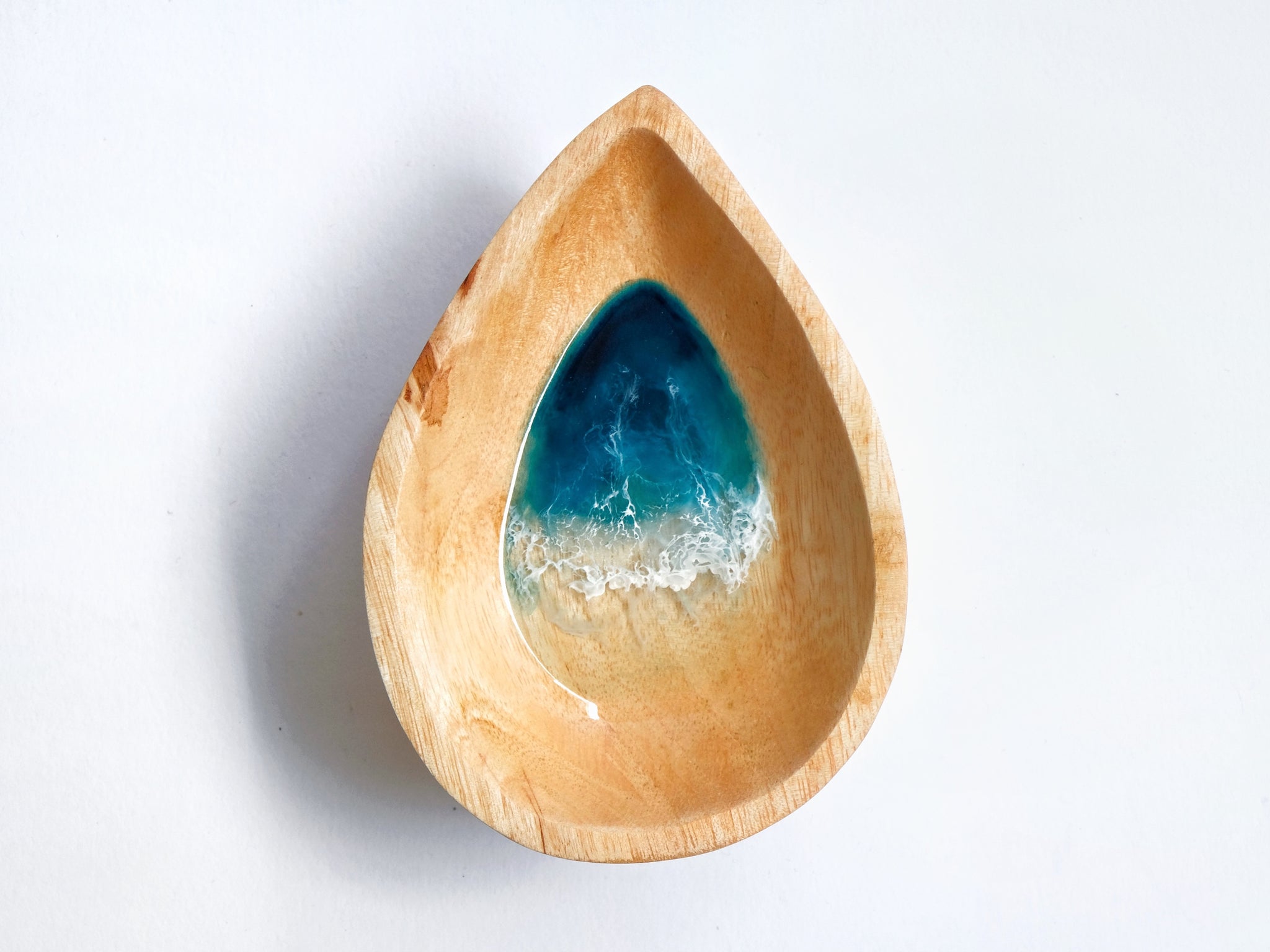 Teardrop Trinket Bowl: Teal Seascape