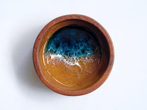 Round Trinket Bowl (7.8cm): Dark Teal Seascape #2