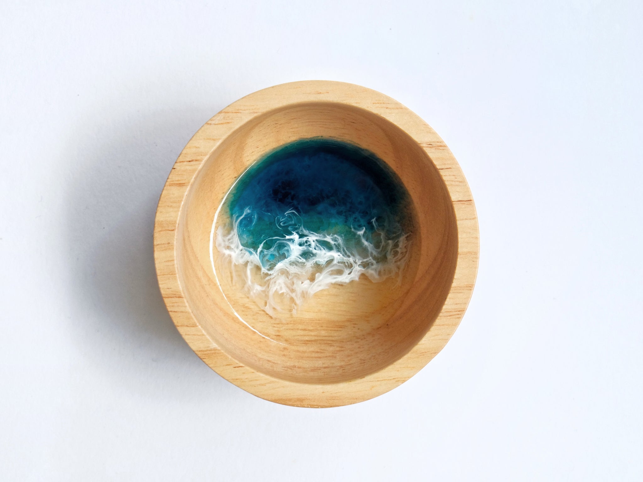 Round Trinket Bowl (7.3cm): Dark Teal Seascape #1