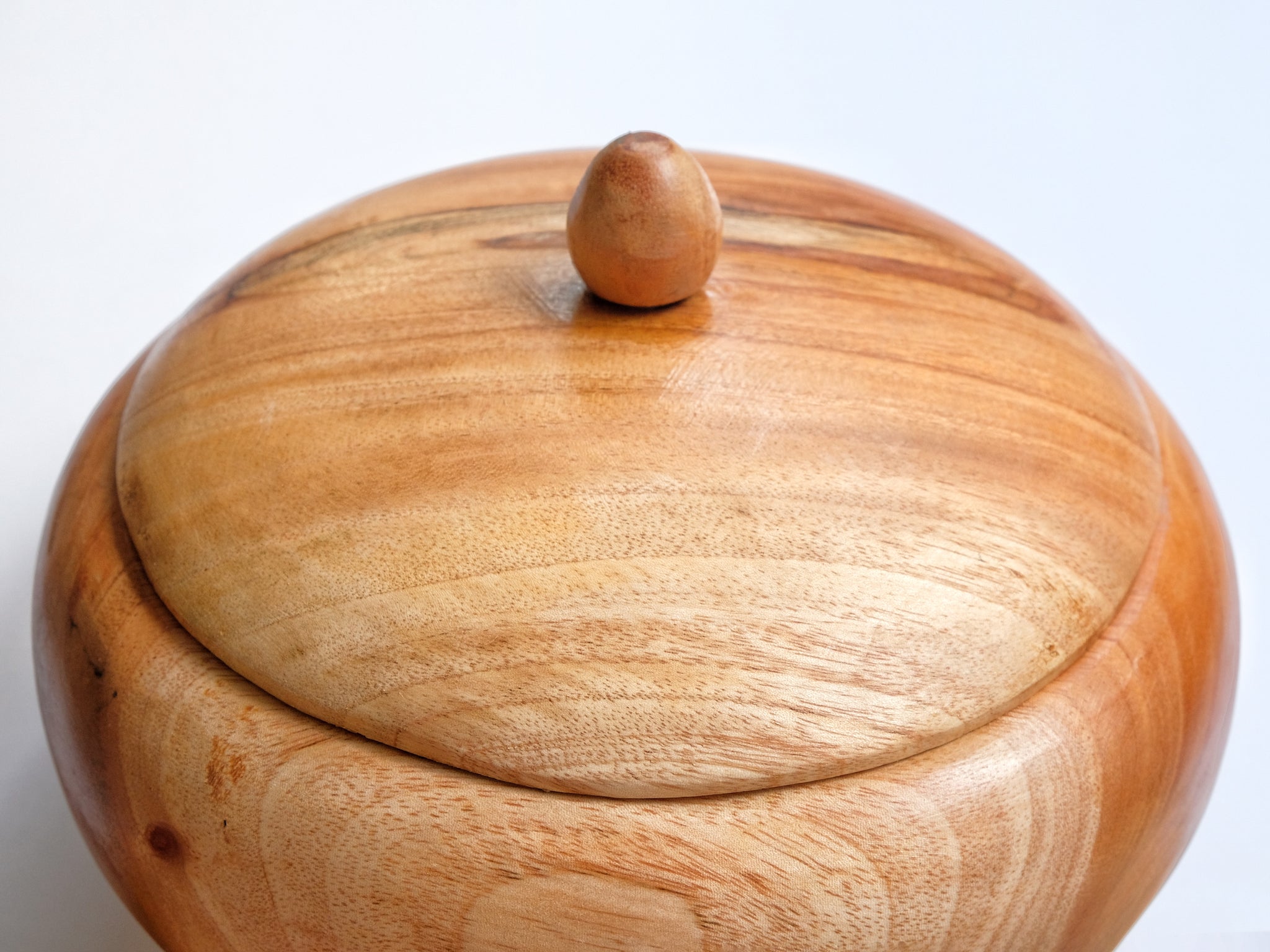 Teak Wood Bowl-Container: Teal Seascape (Food-Safe)