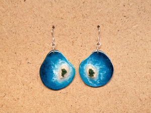 Island Earrings Collection: Teal on Beige #4