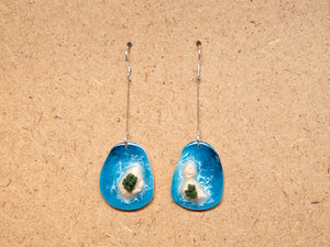 Island Earrings Collection: Teal on Beige #2