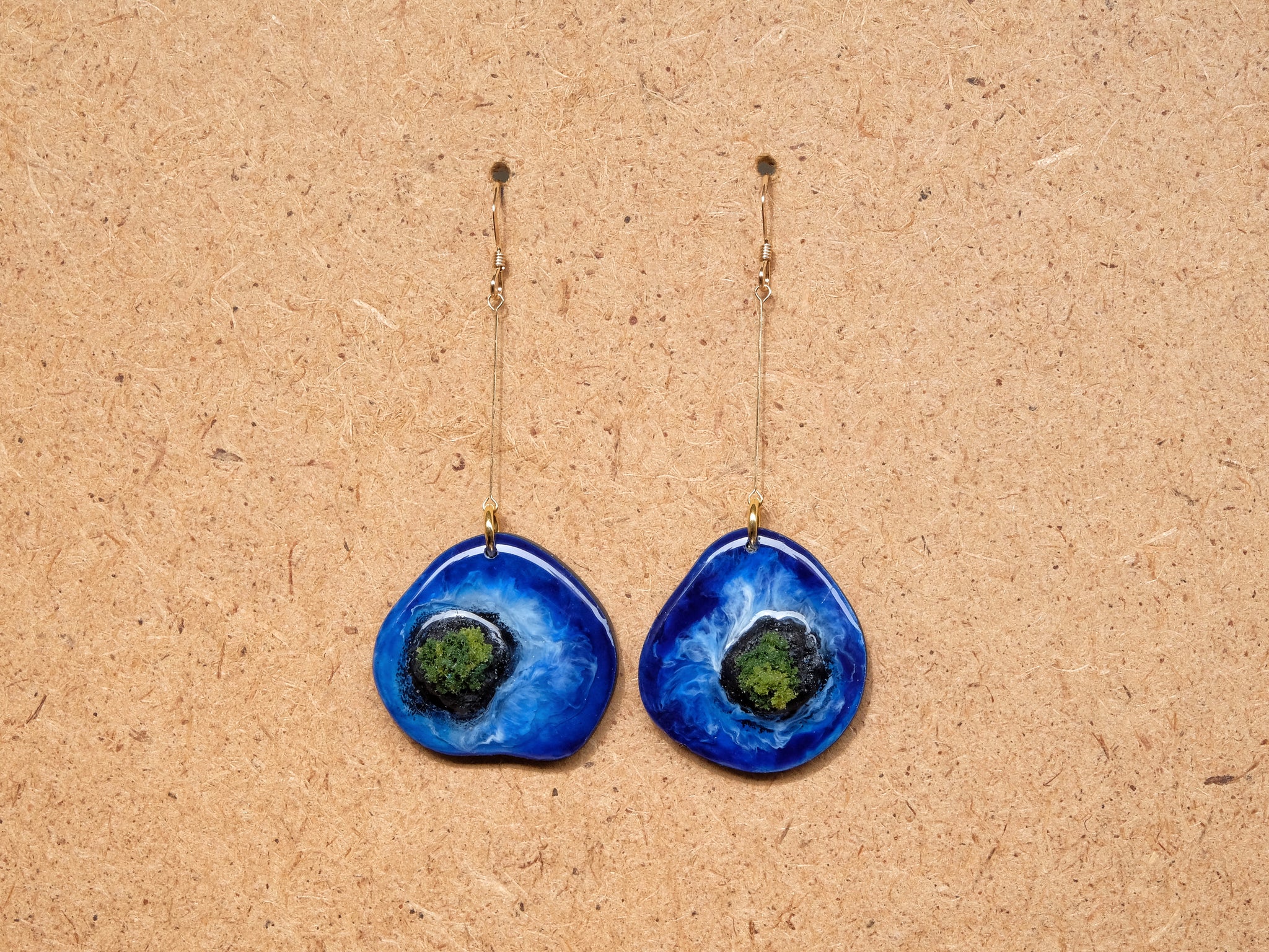 Island Earrings Collection: Blue on Black #2