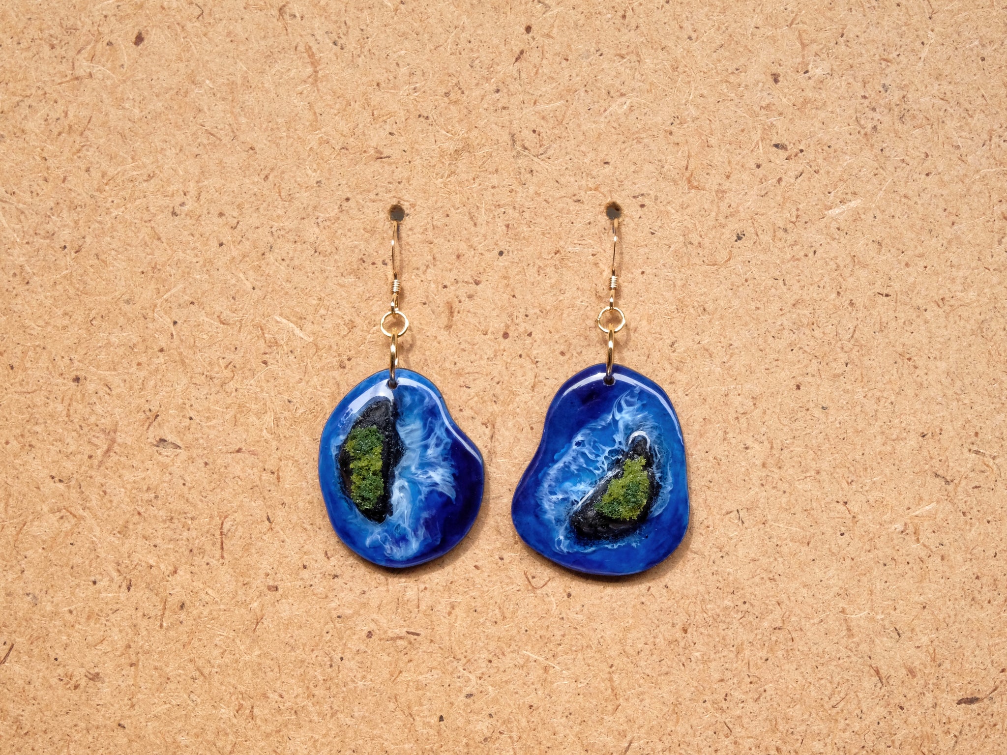 Island Earrings Collection: Blue on Black #1